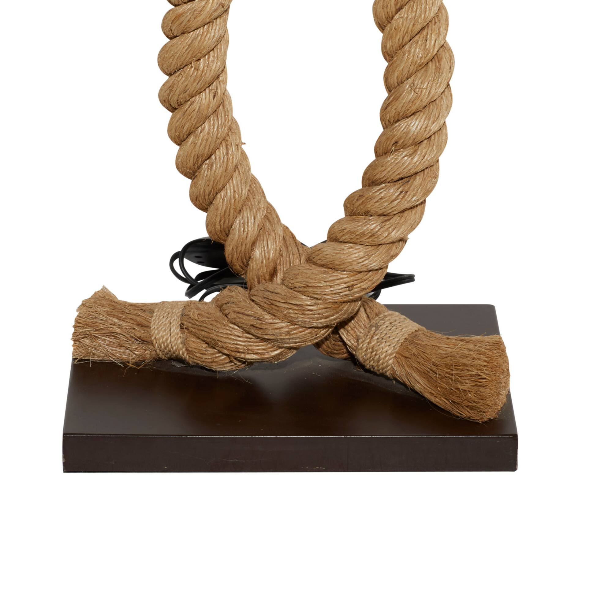 Brown Jute Rope and Iron Rustic Floor Lamp, 63" x 20" x 9"